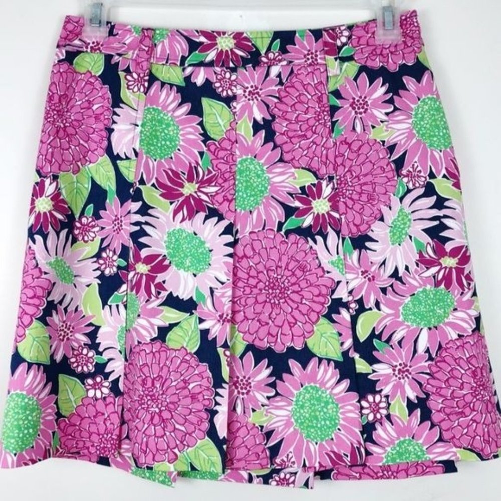 Lilly Pulitzer Pleated Skirt floral pink